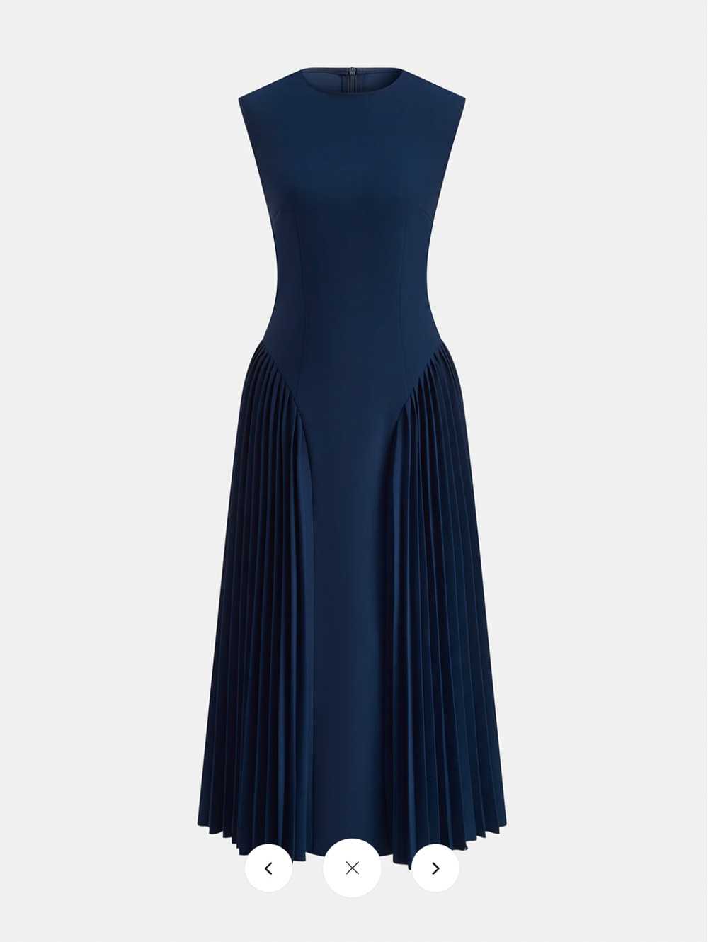 NWT Commense Sleeveless Fitted Pleated Maxi Dress Sz M